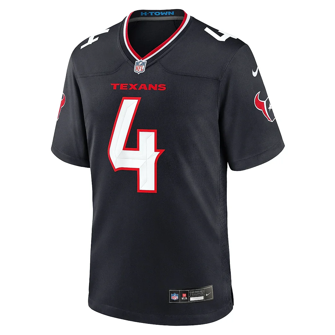 Zennovawear Men's Houston Texans Mike Ford Navy Team Game Jersey