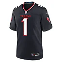 Zennovawear Men's Houston Texans Navy 1 Dad Game Jersey