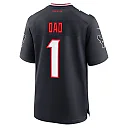 Zennovawear Men's Houston Texans Navy 1 Dad Game Jersey
