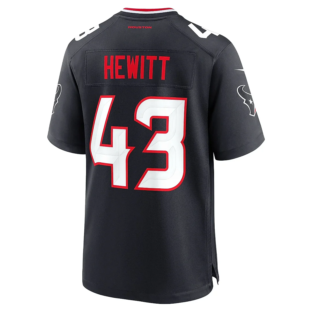 Zennovawear Men's Houston Texans Neville Hewitt Navy Team Game Jersey