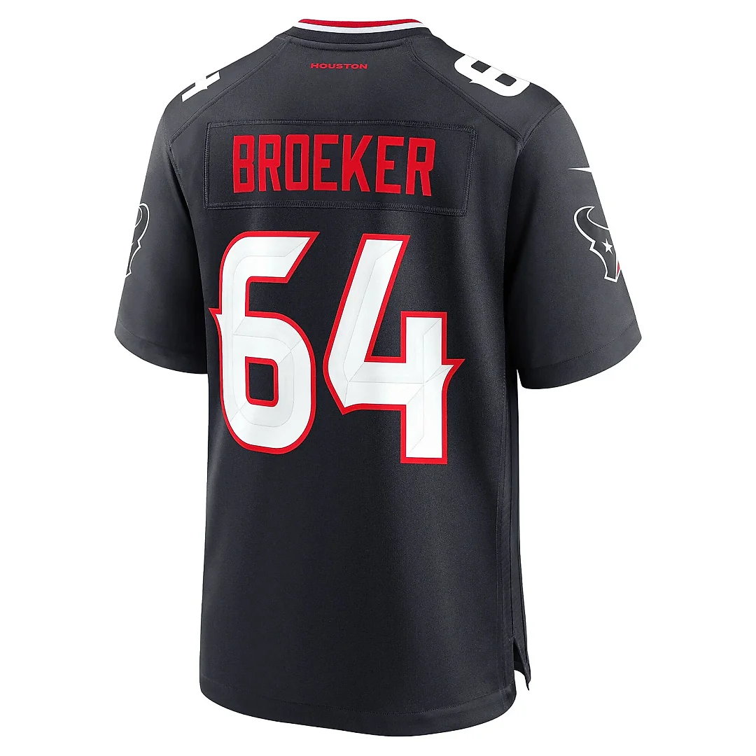 Zennovawear Men's Houston Texans Nick Broeker Navy Team Game Jersey