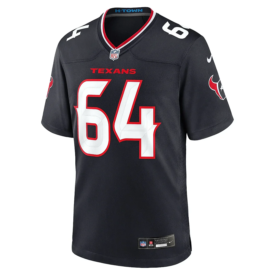 Zennovawear Men's Houston Texans Nick Broeker Navy Team Game Jersey