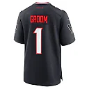 Zennovawear Men's Houston Texans Number 1 Groom Navy Game Jersey