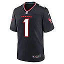 Zennovawear Men's Houston Texans Number 1 Groom Navy Game Jersey
