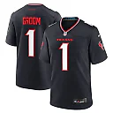 Zennovawear Men's Houston Texans Number 1 Groom Navy Game Jersey