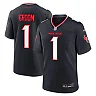 Zennovawear Men's Houston Texans Number 1 Groom Navy Game Jersey