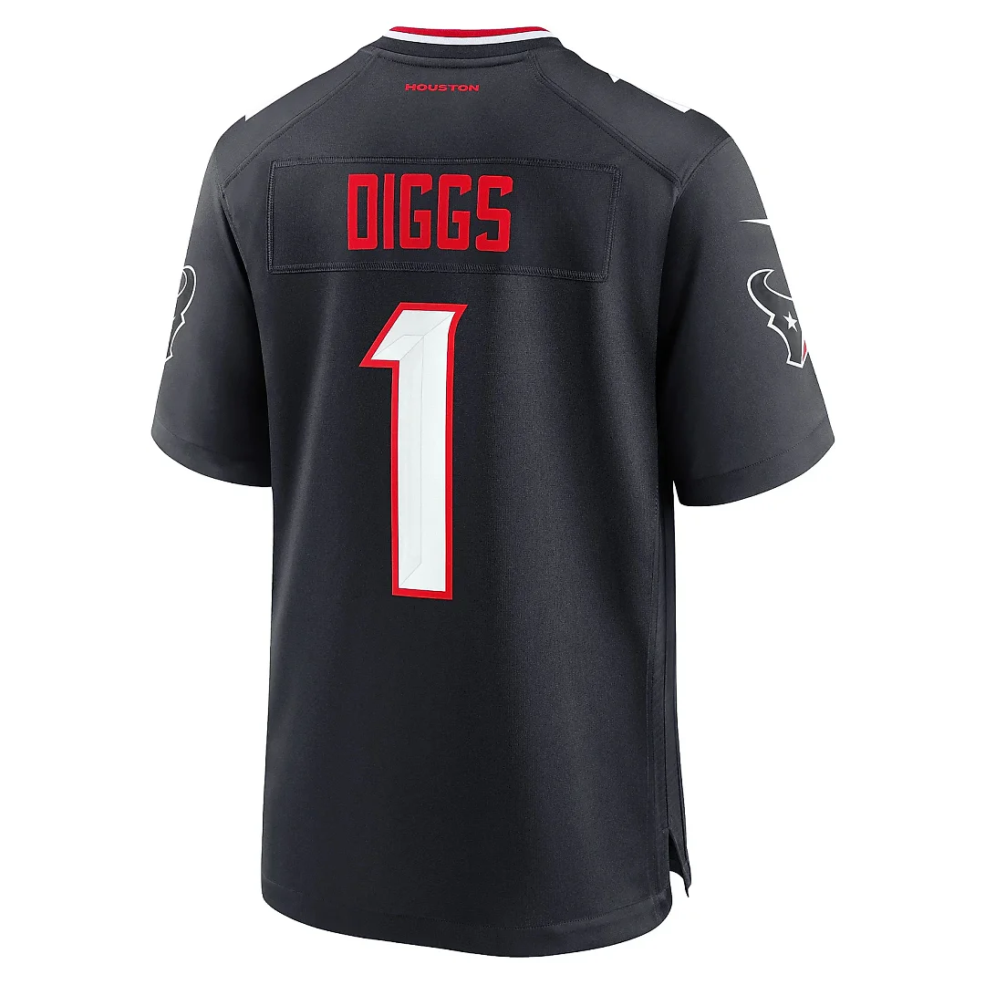 Zennovawear Men's Houston Texans Stefon Diggs Navy Game Jersey