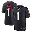 Zennovawear Men's Houston Texans Stefon Diggs Navy Game Jersey