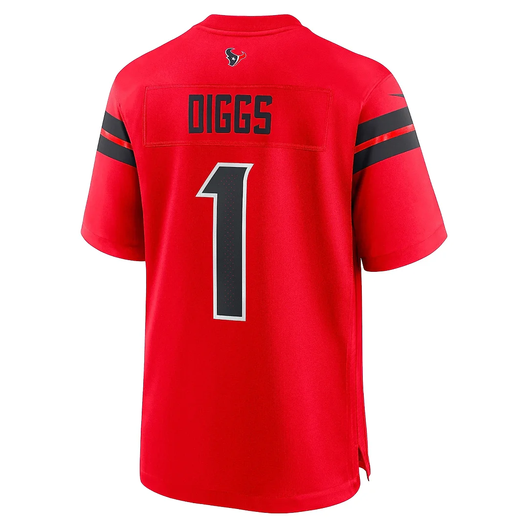 Zennovawear Men's Houston Texans Stefon Diggs Red Alternate Game Jersey