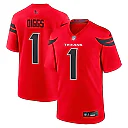 Zennovawear Men's Houston Texans Stefon Diggs Red Alternate Game Jersey