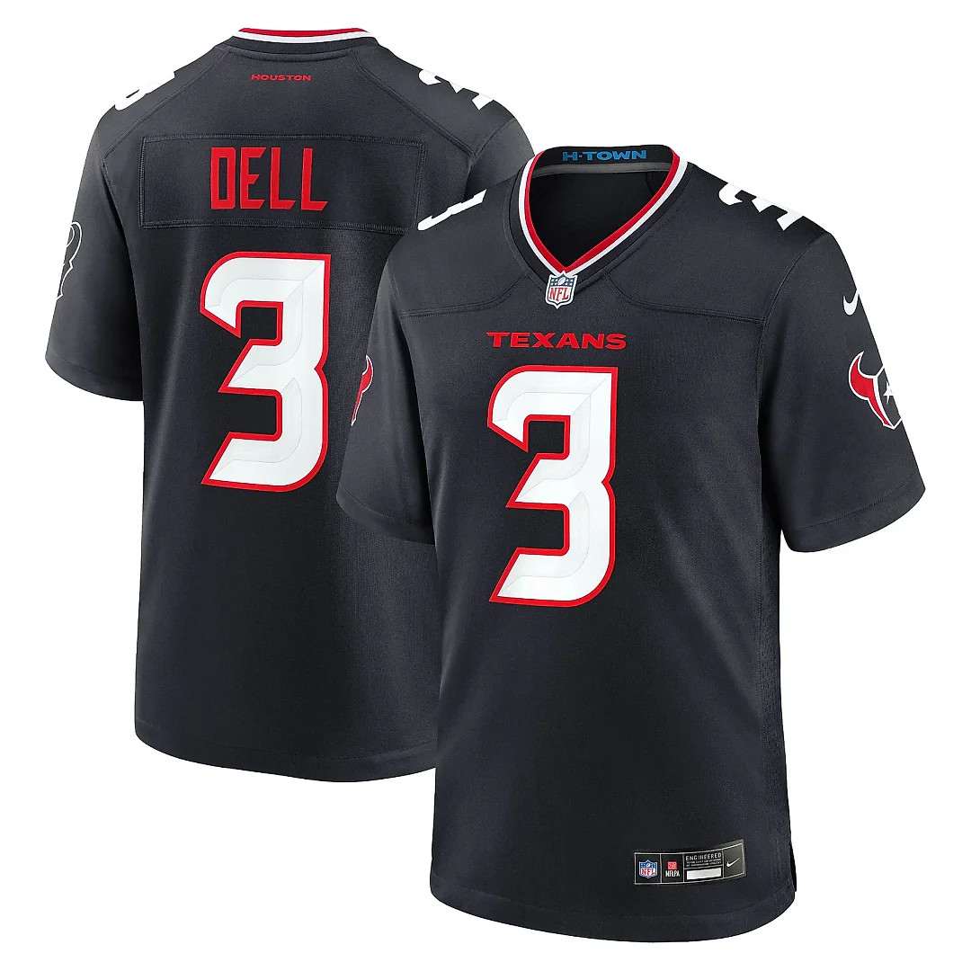 Zennovawear Men's Houston Texans Tank Dell Navy Game Jersey