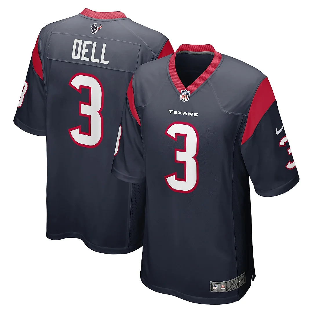 Zennovawear Men's Houston Texans Tank Dell Navy Player Game Jersey