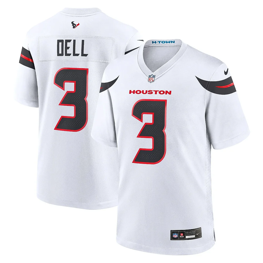 Zennovawear Men's Houston Texans Tank Dell White Game Jersey