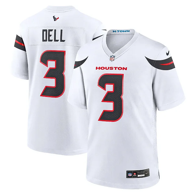 Zennovawear Men's Houston Texans Tank Dell White Game Jersey