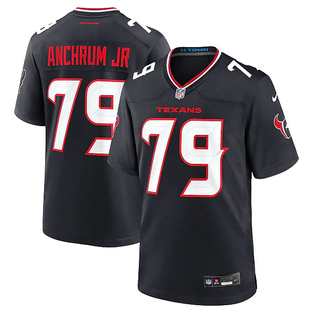Zennovawear Men's Houston Texans Tremayne Anchrum Jr. Navy Team Game Jersey