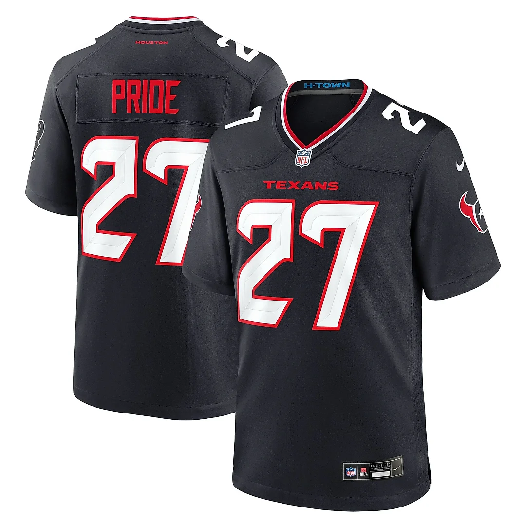 Zennovawear Men's Houston Texans Troy Pride Navy Team Game Jersey