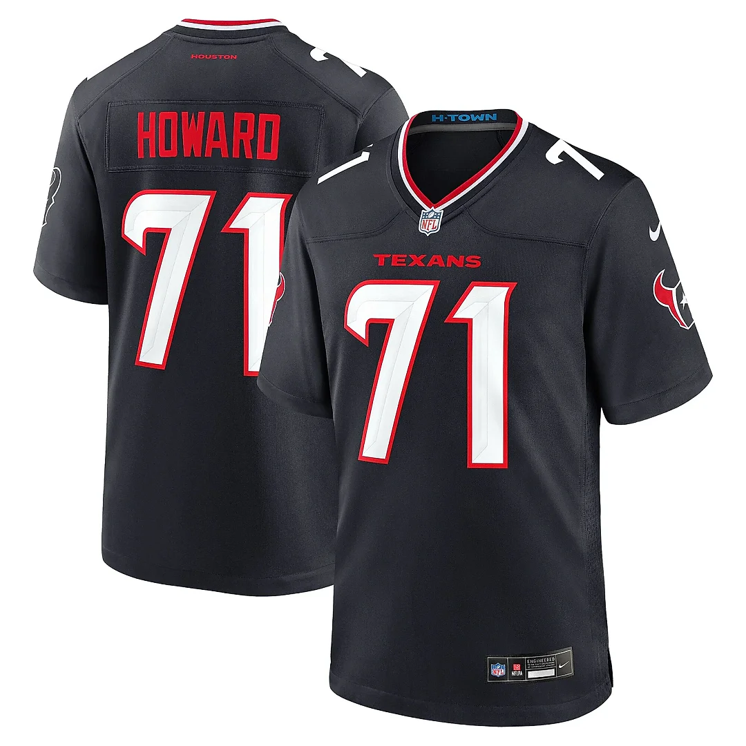 Zennovawear Men's Houston Texans Tytus Howard Navy Team Game Jersey