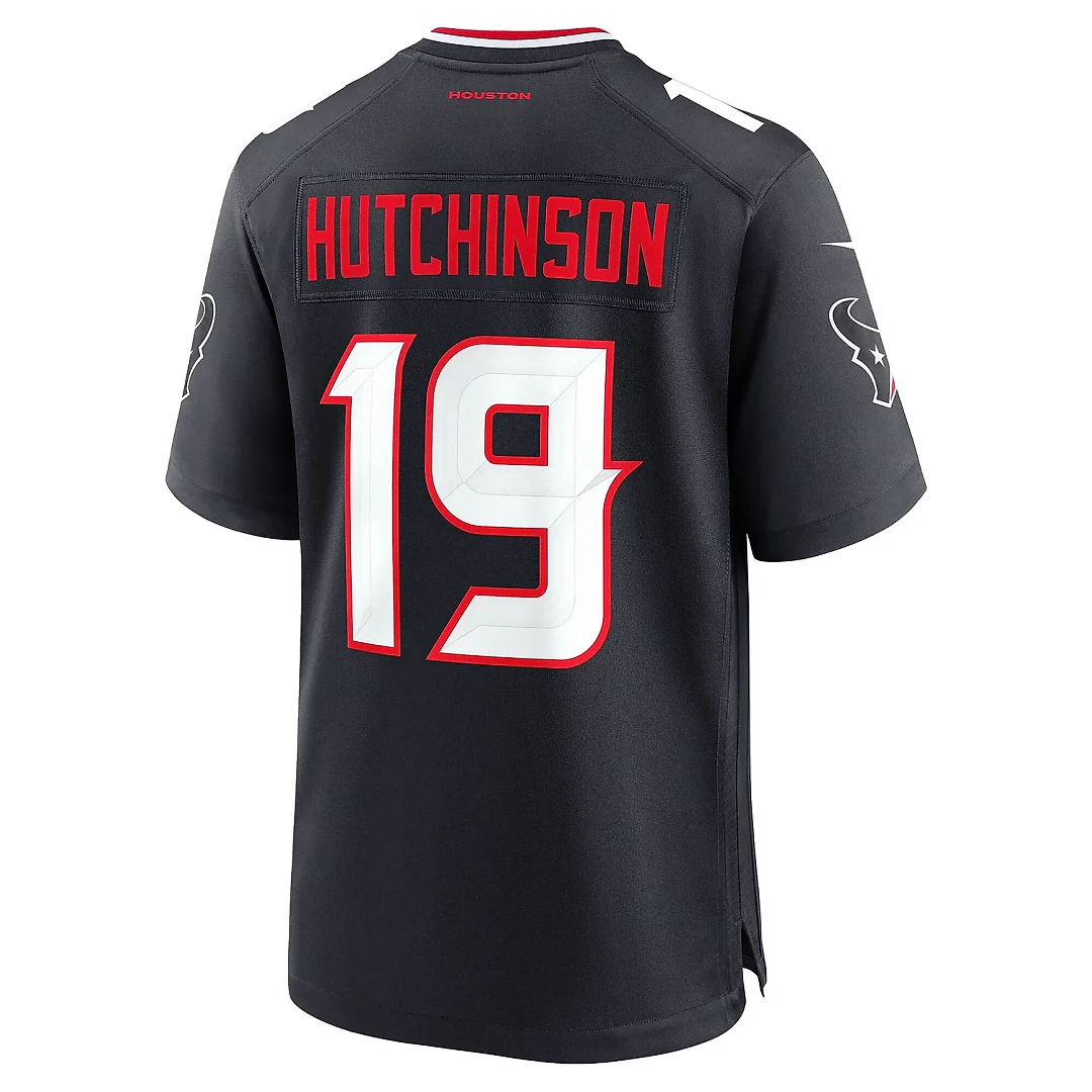 Zennovawear Men's Houston Texans Xavier Hutchinson Navy Team Game Jersey