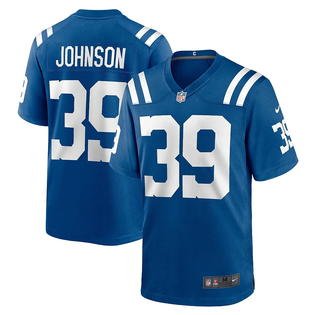Zennovawear Men's Indianapolis Colts Alex Johnson Royal Team Game Jersey