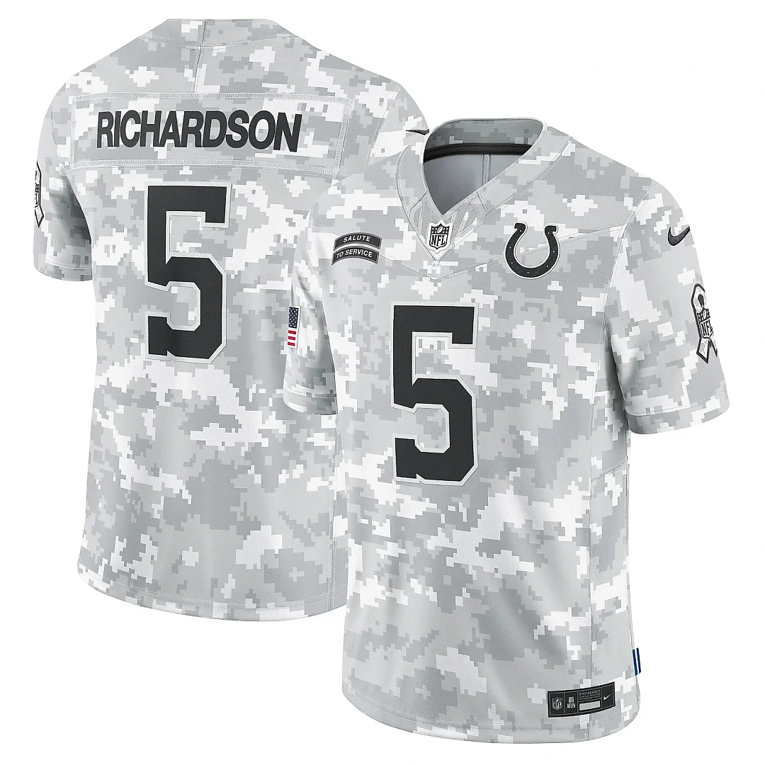 Zennovawear Men's Indianapolis Colts Anthony Richardson Arctic Camo 2024 Salute to Service Limited Jersey