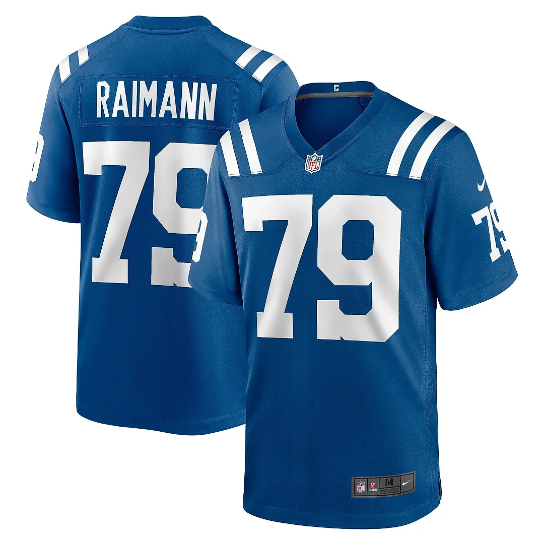 Zennovawear Men's Indianapolis Colts Bernhard Raimann Royal Player Game Jersey