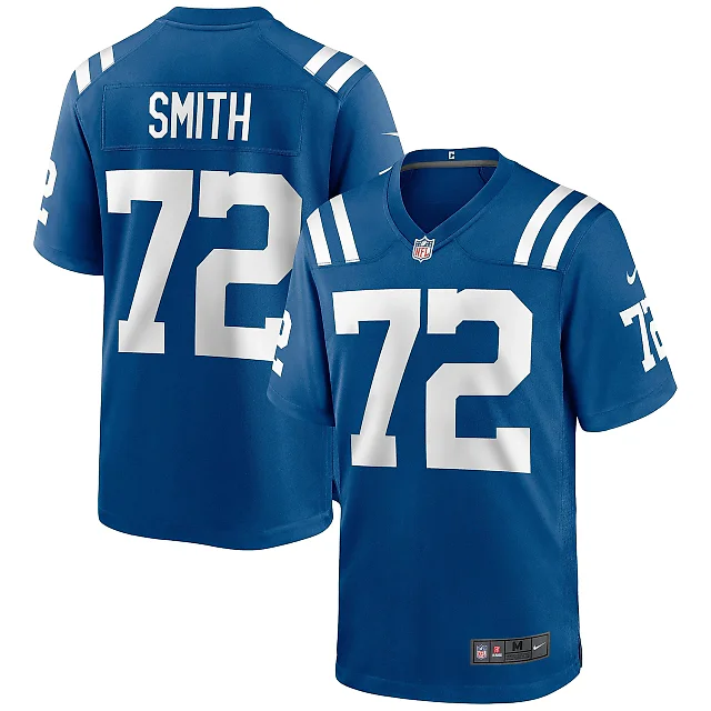 Zennovawear Men's Indianapolis Colts Braden Smith Royal Game Jersey