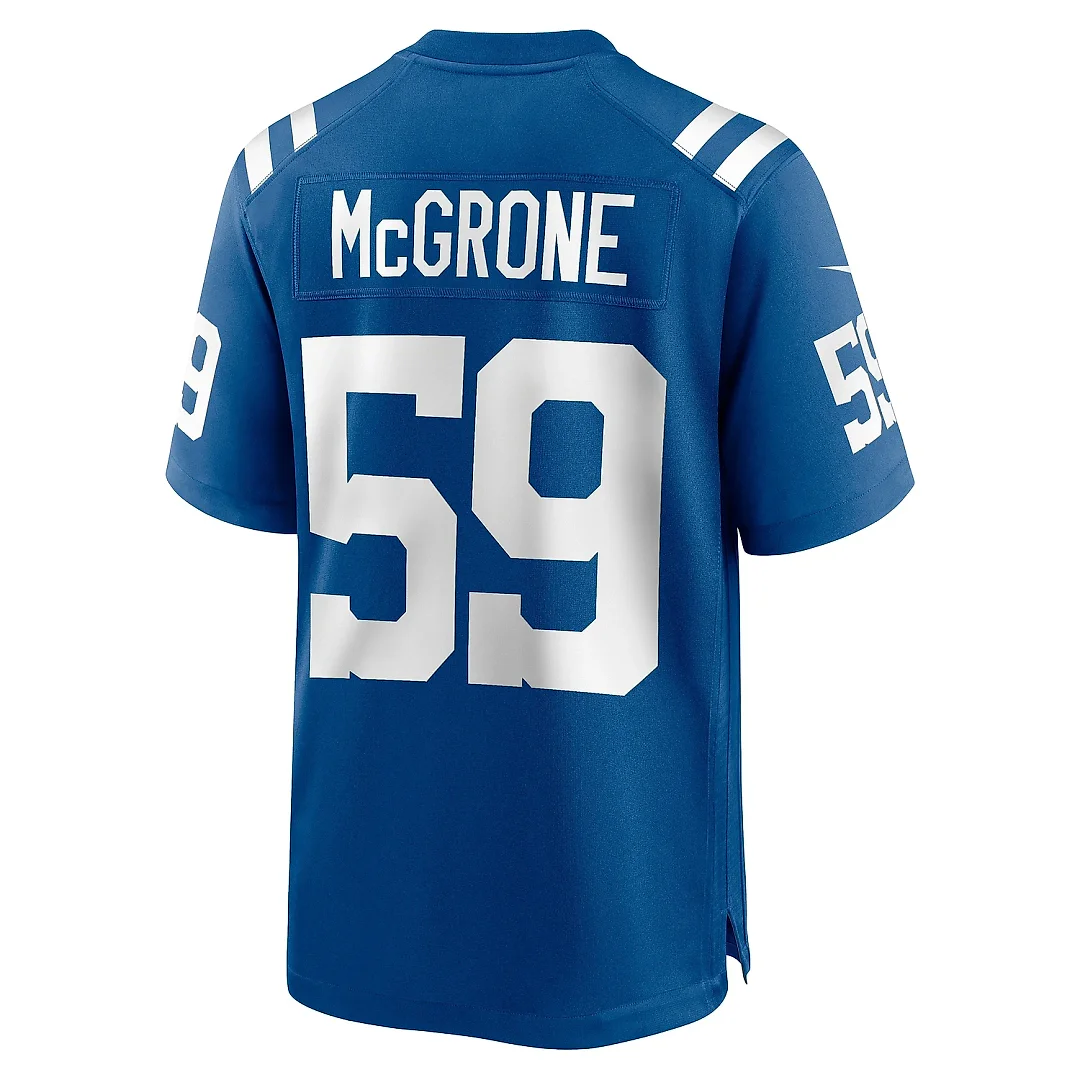Zennovawear Men's Indianapolis Colts Cameron McGrone Royal Team Game Jersey