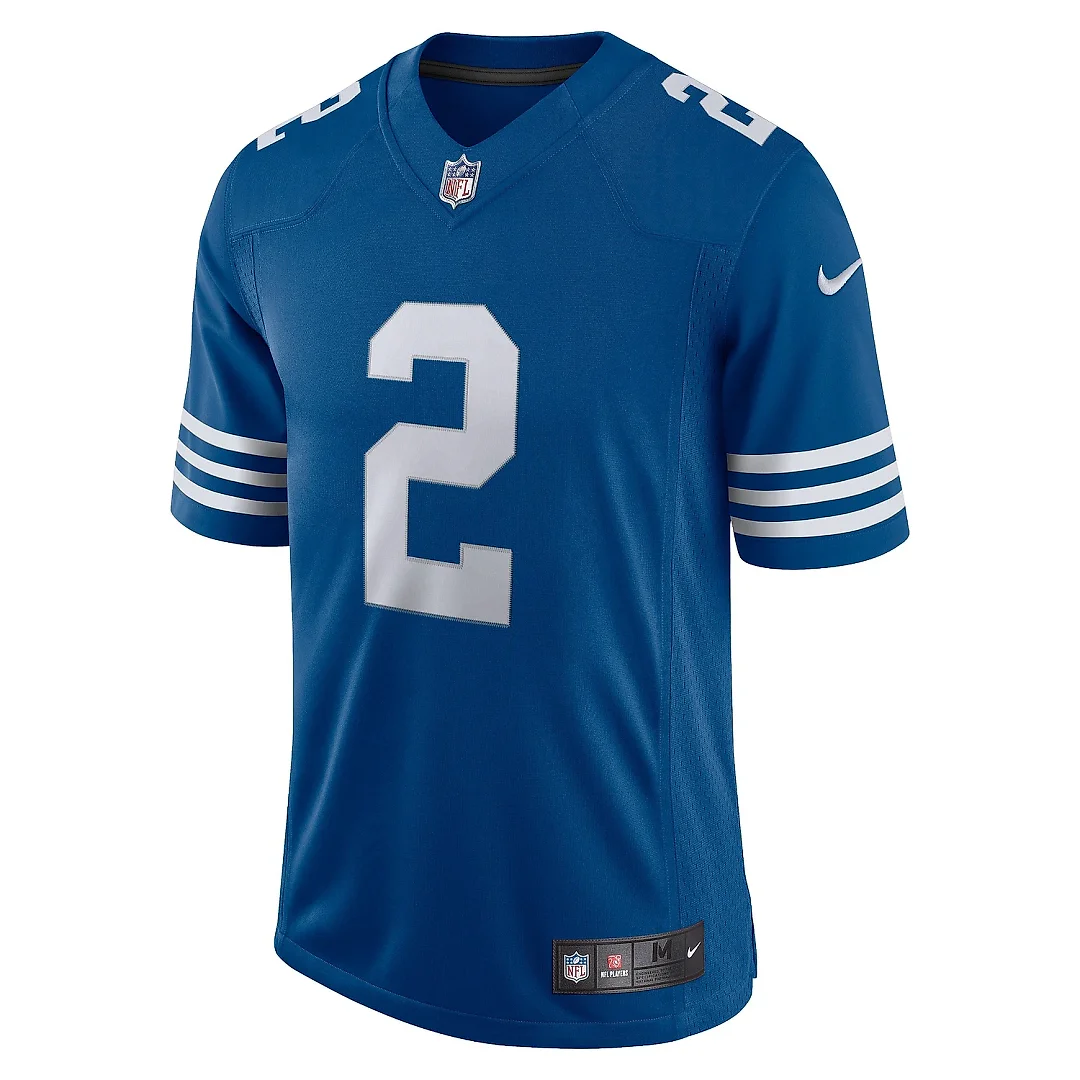 Zennovawear Men's Indianapolis Colts Carson Wentz Royal Alternate Vapor Limited Jersey