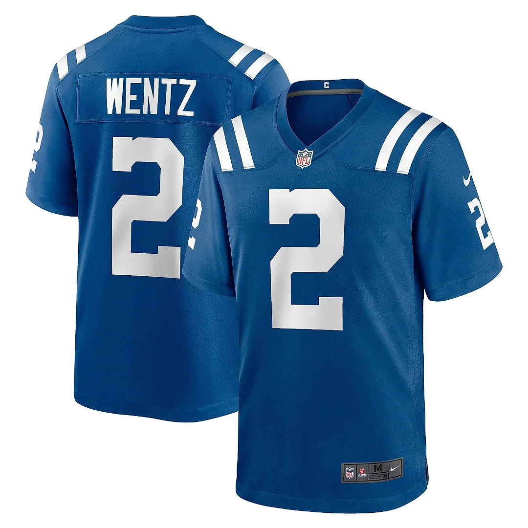 Zennovawear Men's Indianapolis Colts Carson Wentz Royal Game Jersey