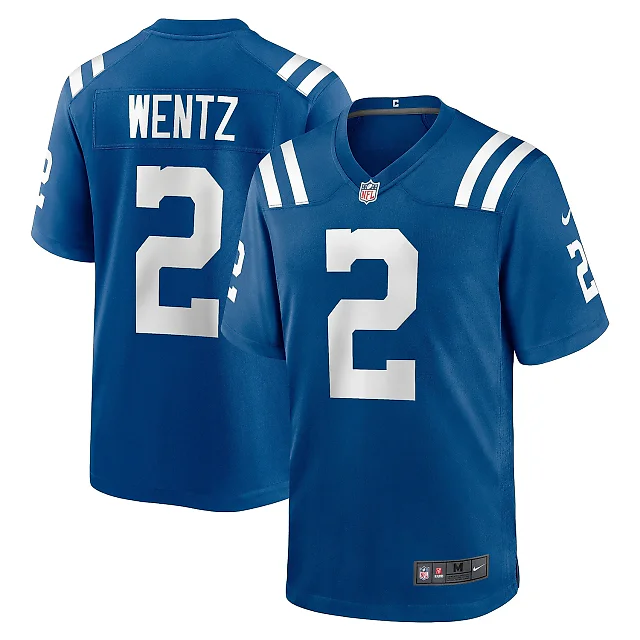Zennovawear Men's Indianapolis Colts Carson Wentz Royal Game Jersey