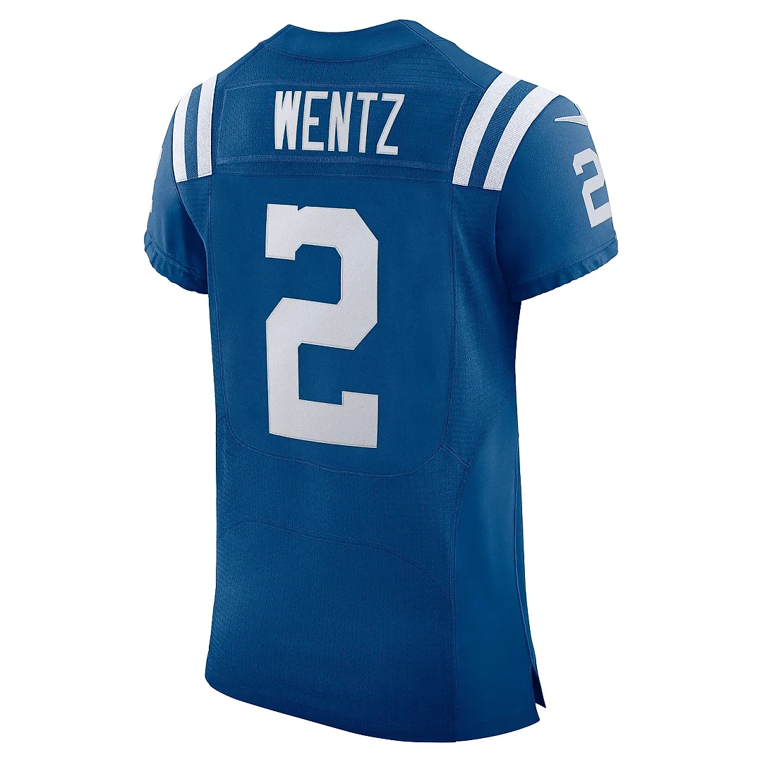 Zennovawear Men's Indianapolis Colts Carson Wentz Royal Vapor Elite Player Jersey