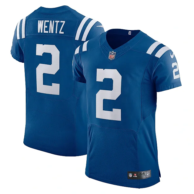 Zennovawear Men's Indianapolis Colts Carson Wentz Royal Vapor Elite Player Jersey