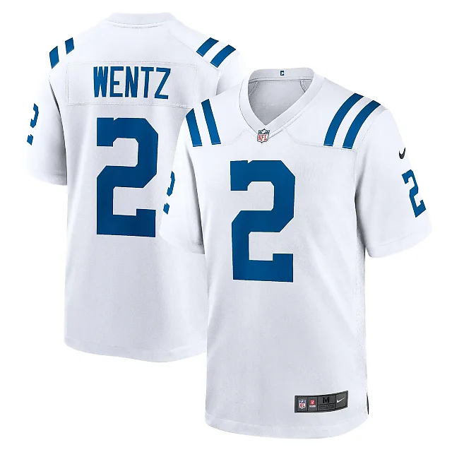 Zennovawear Men's Indianapolis Colts Carson Wentz White Game Jersey