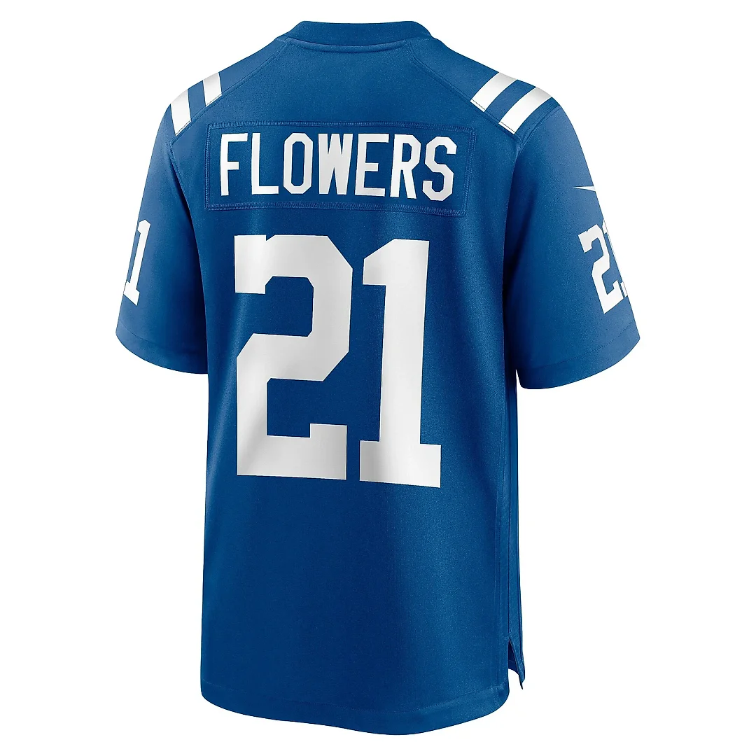 Zennovawear Men's Indianapolis Colts Dallis Flowers Royal Game Jersey