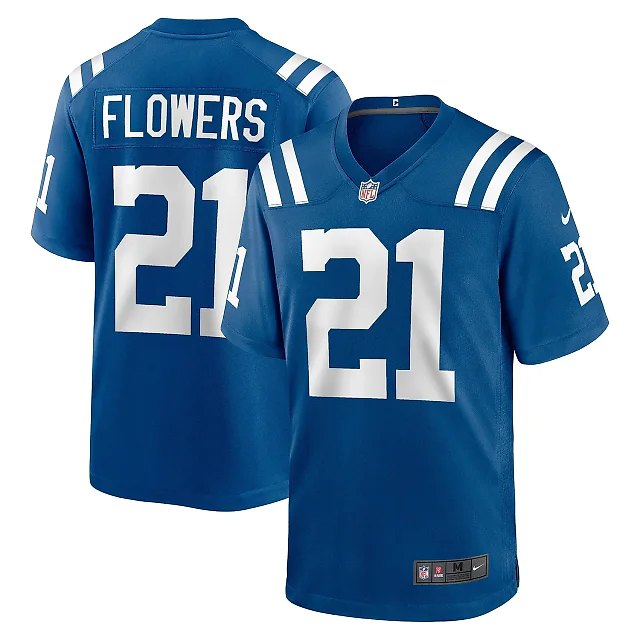 Zennovawear Men's Indianapolis Colts Dallis Flowers Royal Game Jersey
