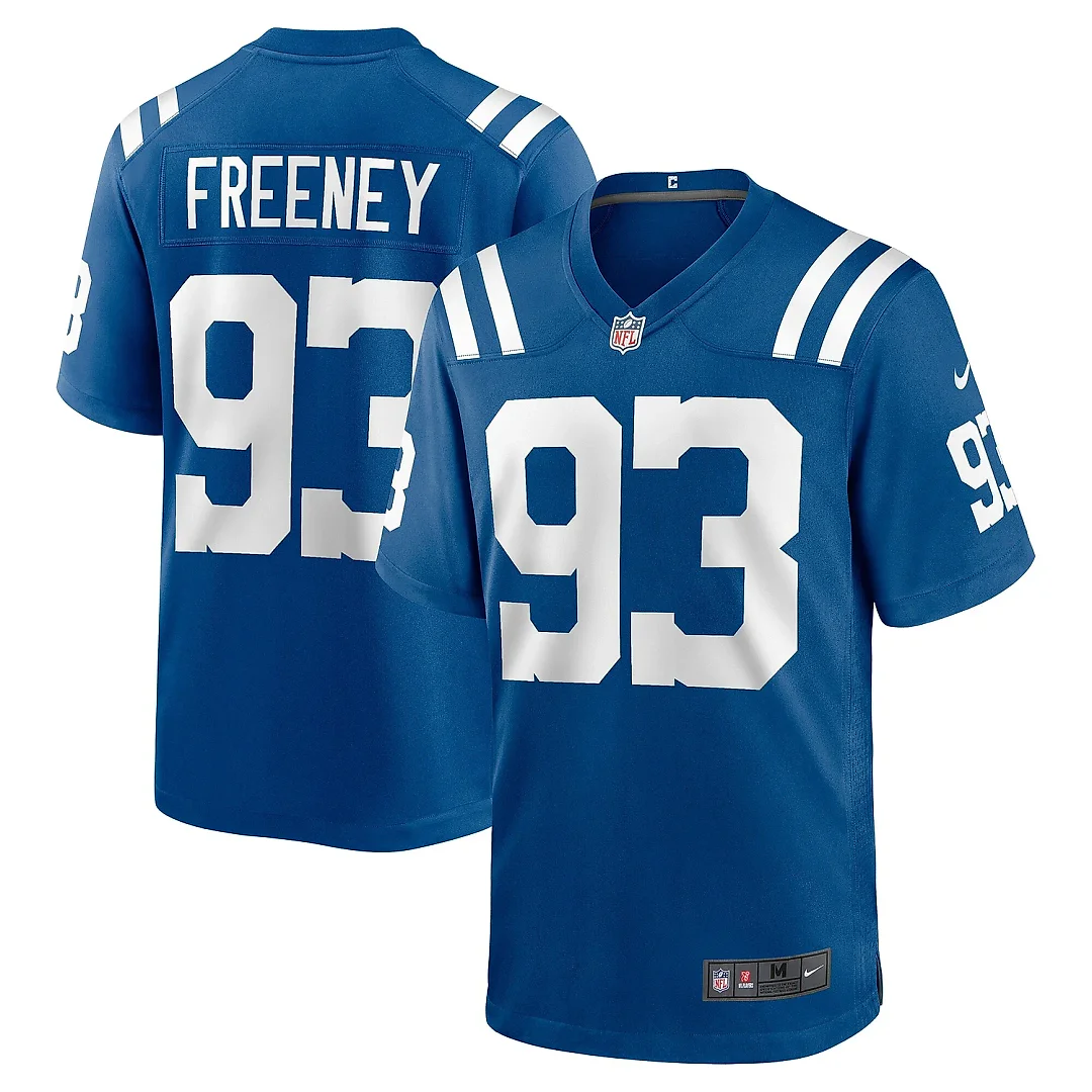 Zennovawear Men's Indianapolis Colts Dwight Freeney Royal Team Retired Player Game Jersey