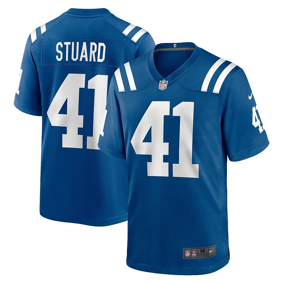 Zennovawear Men's Indianapolis Colts Grant Stuard Royal Game Player Jersey