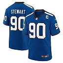 Zennovawear Men's Indianapolis Colts Grover Stewart Royal Indiana Nights Alternate Game Jersey