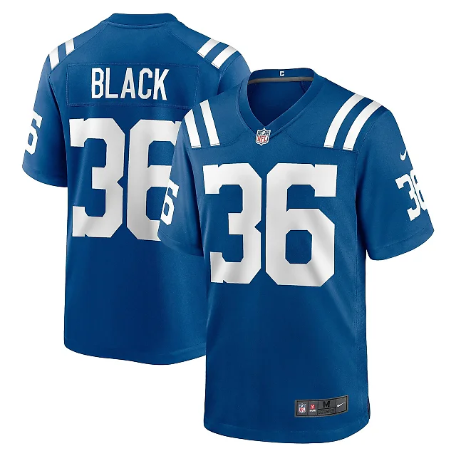 Zennovawear Men's Indianapolis Colts Henry Black Royal Team Game Jersey