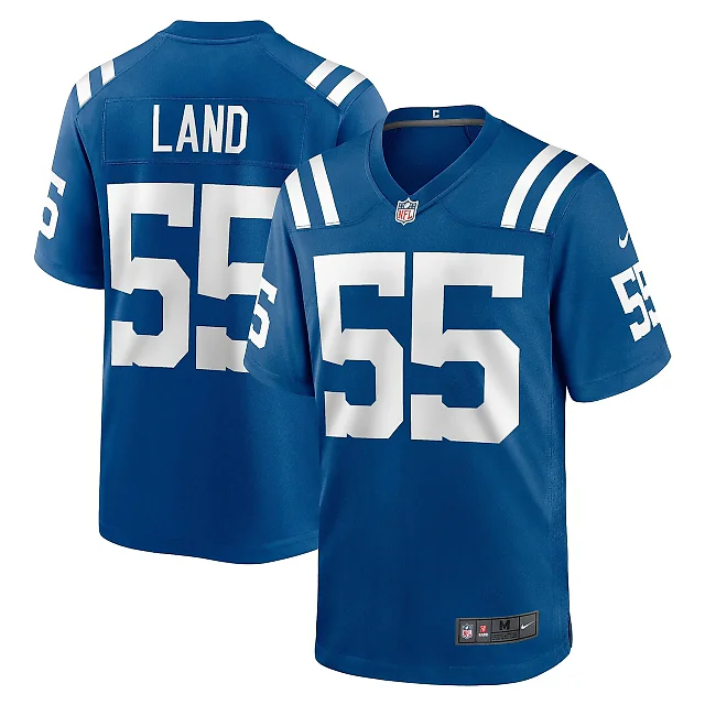 Zennovawear Men's Indianapolis Colts Isaiah Land Royal Team Game Jersey