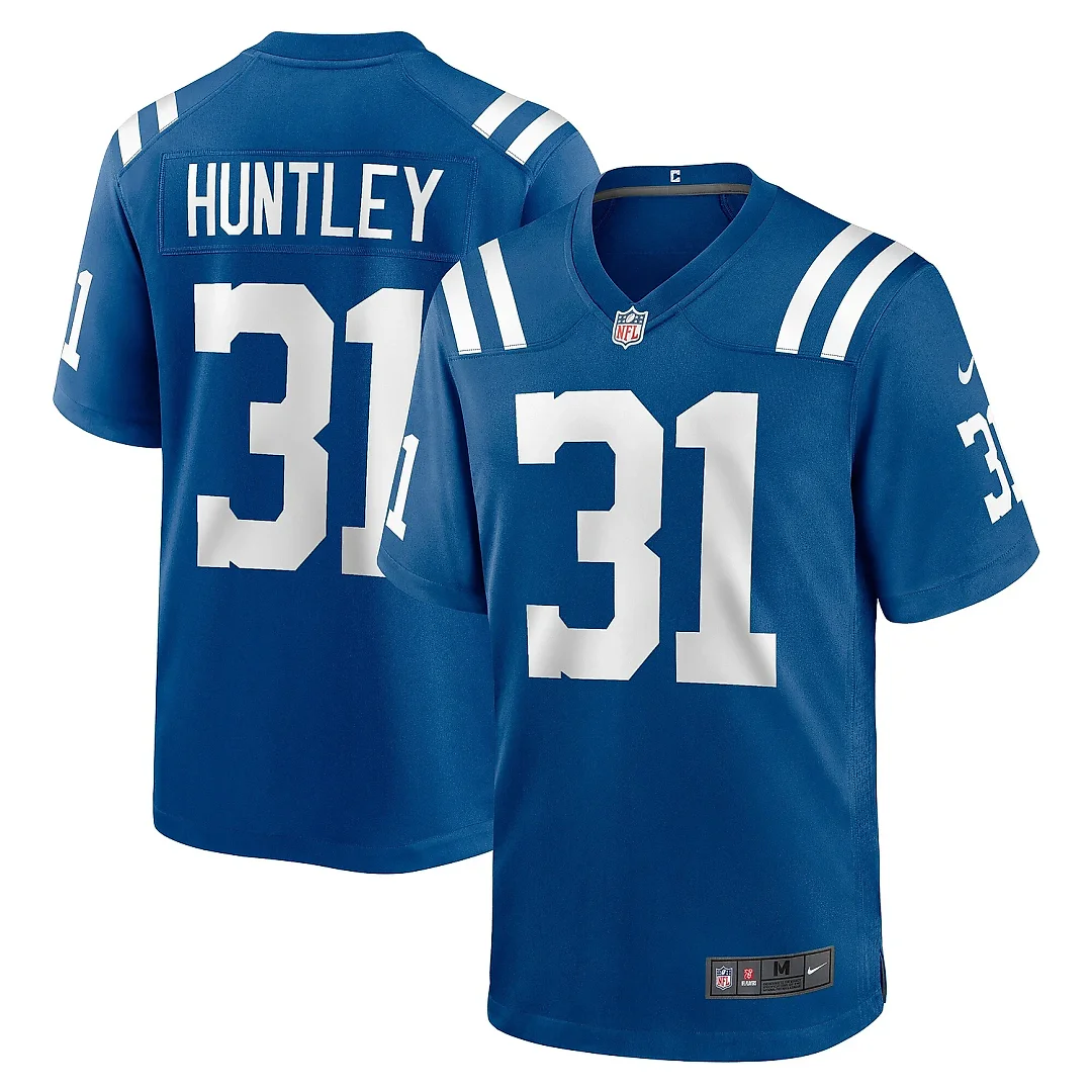 Zennovawear Men's Indianapolis Colts Jason Huntley Royal Team Game Jersey