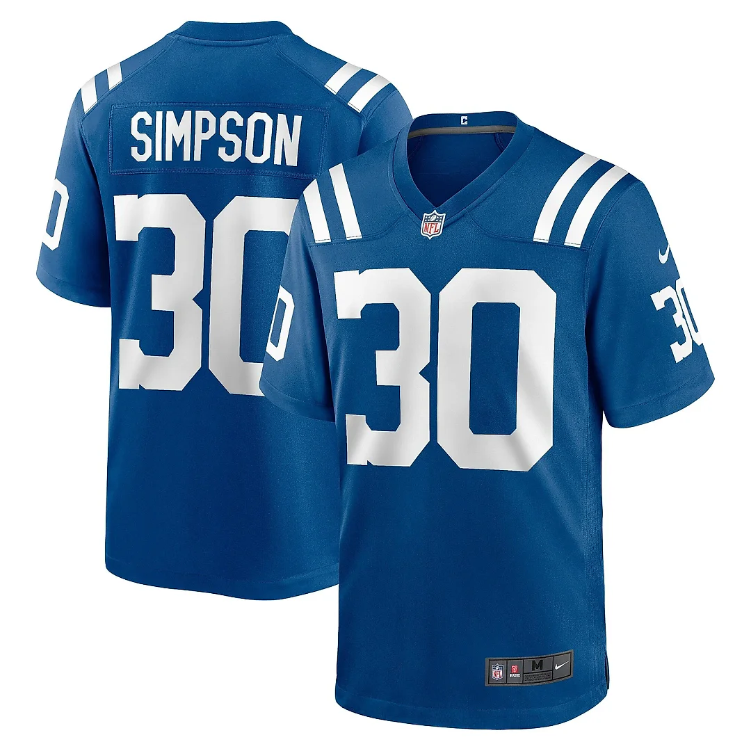 Zennovawear Men's Indianapolis Colts Jaylin Simpson Royal Game Jersey