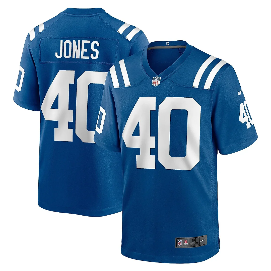 Zennovawear Men's Indianapolis Colts Jaylon Jones Royal Team Game Jersey