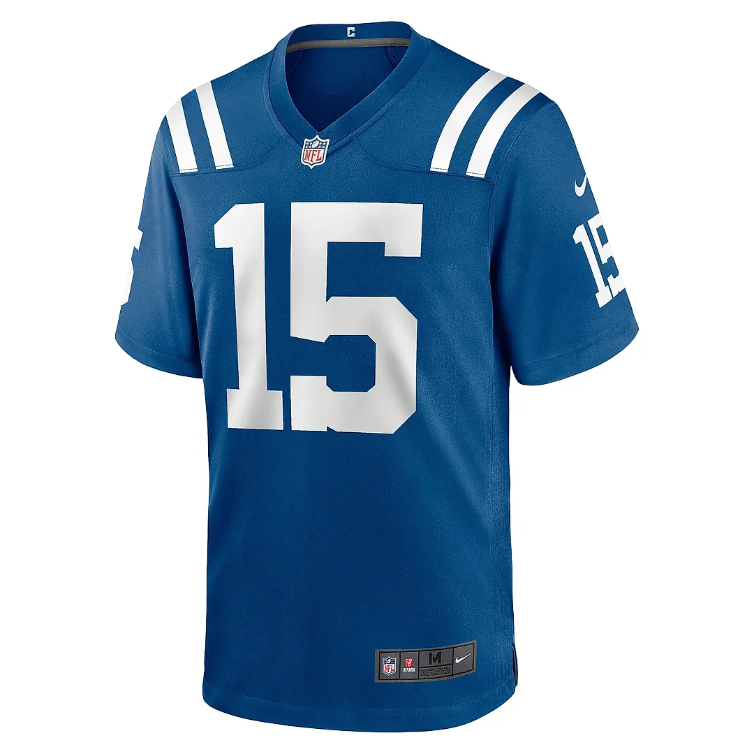 Zennovawear Men's Indianapolis Colts Joe Flacco Royal Game Jersey