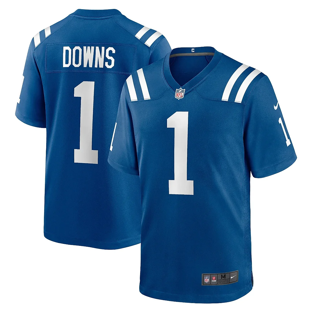 Zennovawear Men's Indianapolis Colts Josh Downs Royal Team Game Jersey