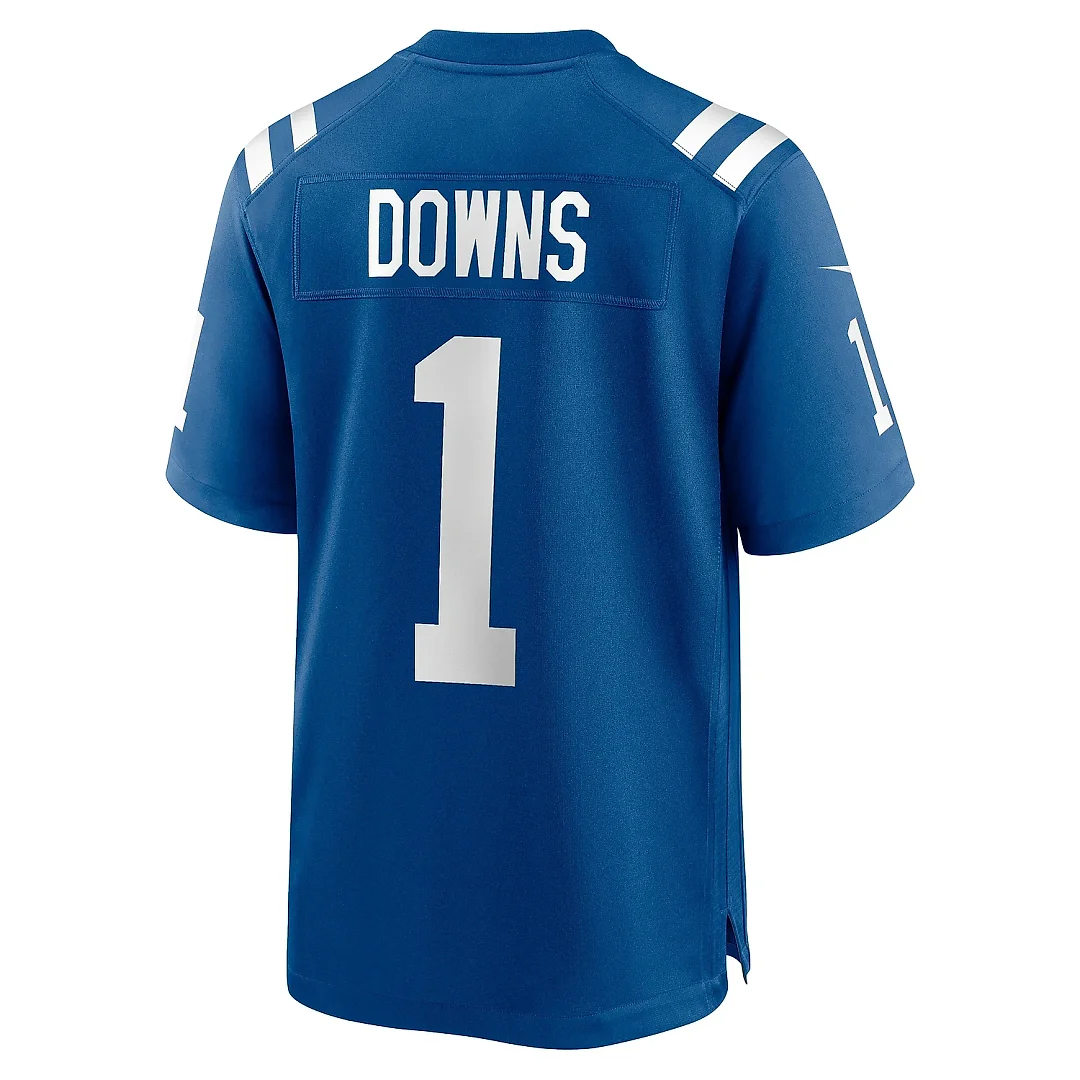 Zennovawear Men's Indianapolis Colts Josh Downs Royal Team Game Jersey