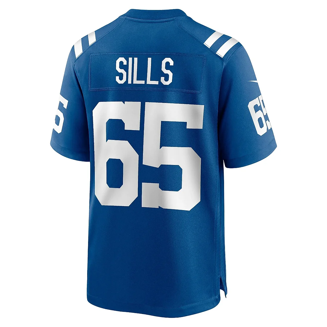 Zennovawear Men's Indianapolis Colts Josh Sills Royal Team Game Jersey