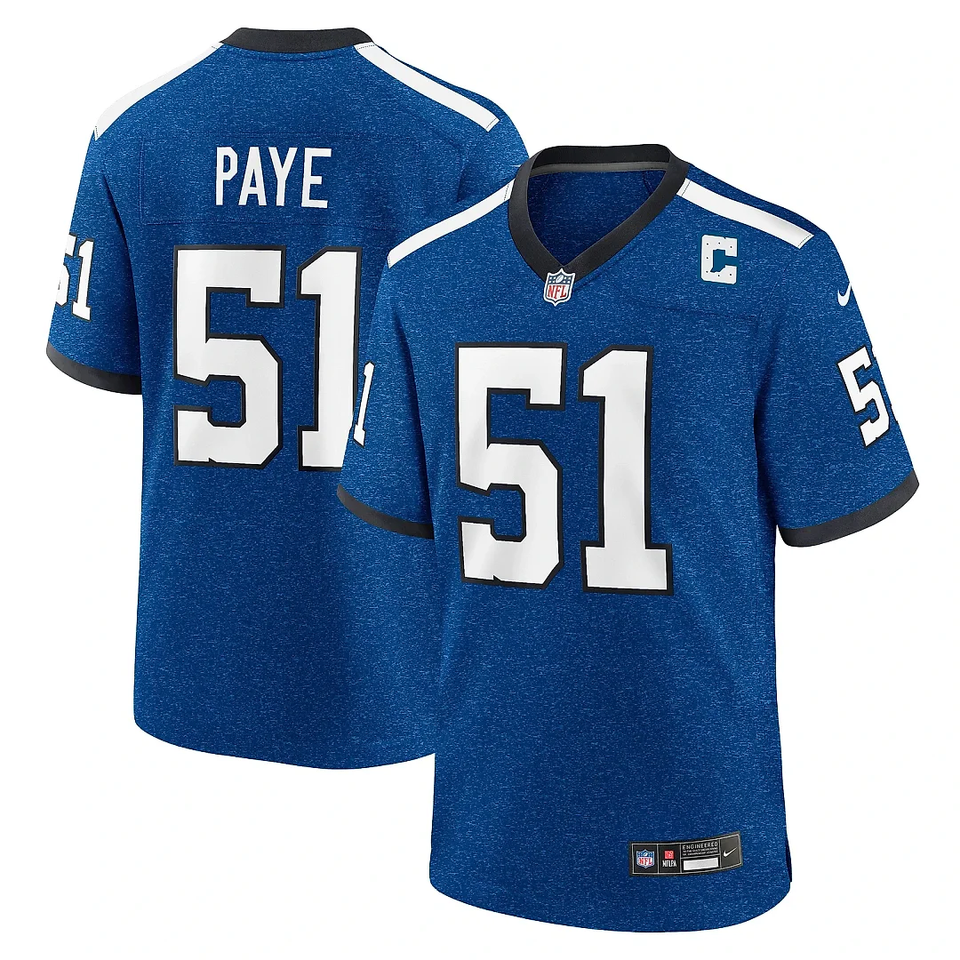 Zennovawear Men's Indianapolis Colts Kwity Paye Royal Indiana Nights Alternate Game Jersey