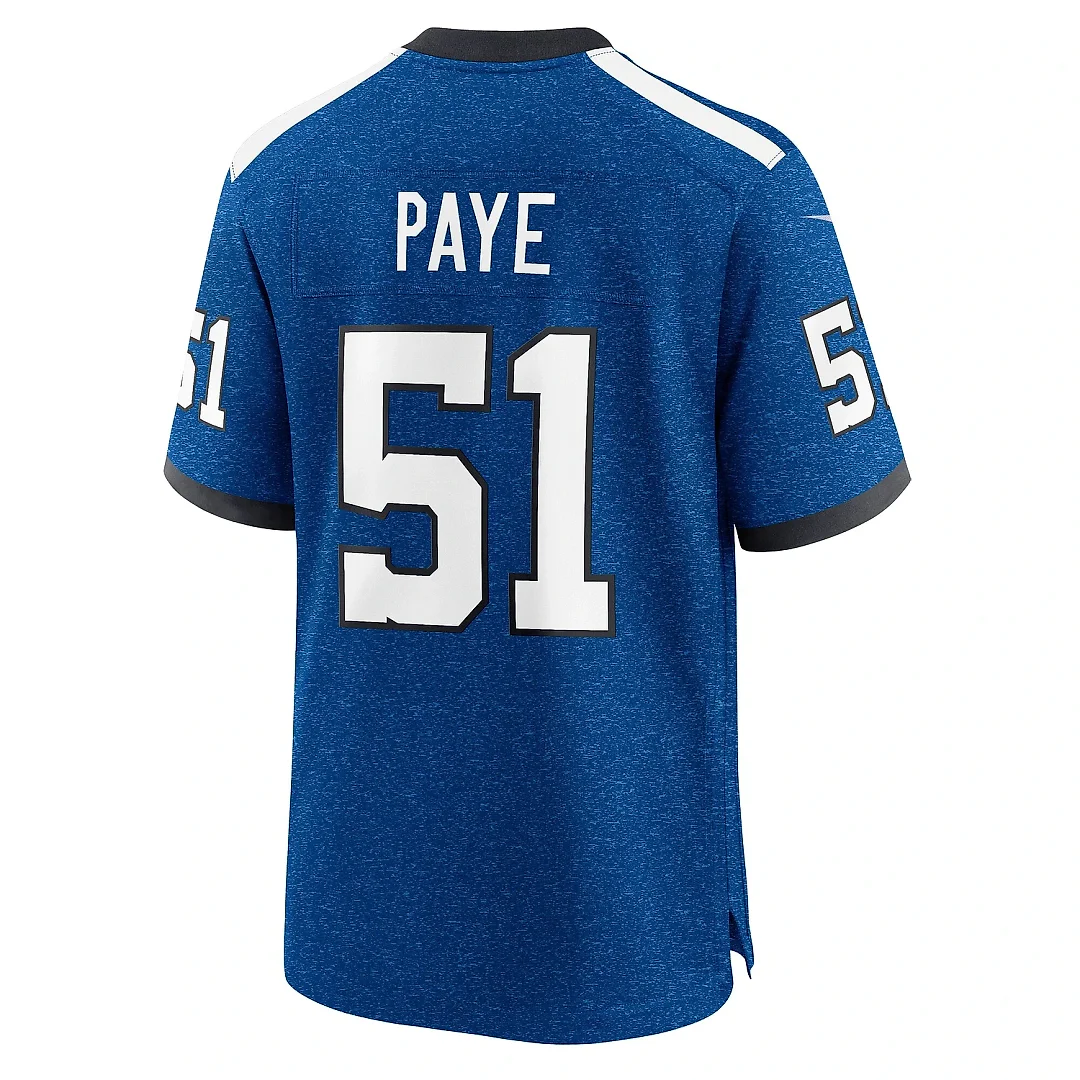 Zennovawear Men's Indianapolis Colts Kwity Paye Royal Indiana Nights Alternate Game Jersey