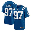Zennovawear Men's Indianapolis Colts Laiatu Latu Royal Player Game Jersey